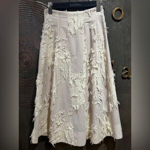 Baum und Pferdgarten NWT Ivory Fringe Skirt Quiet Luxury Party Look EU34 US4
